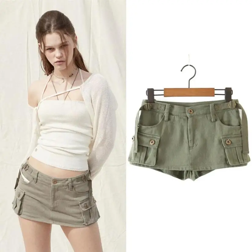 

Модные мягкие хлопковые джинсовые шорты для девочек с низкой талией 2023 весенне-летние модные женские повседневные Комбинезоны С Карманами Шорты для женщин w495