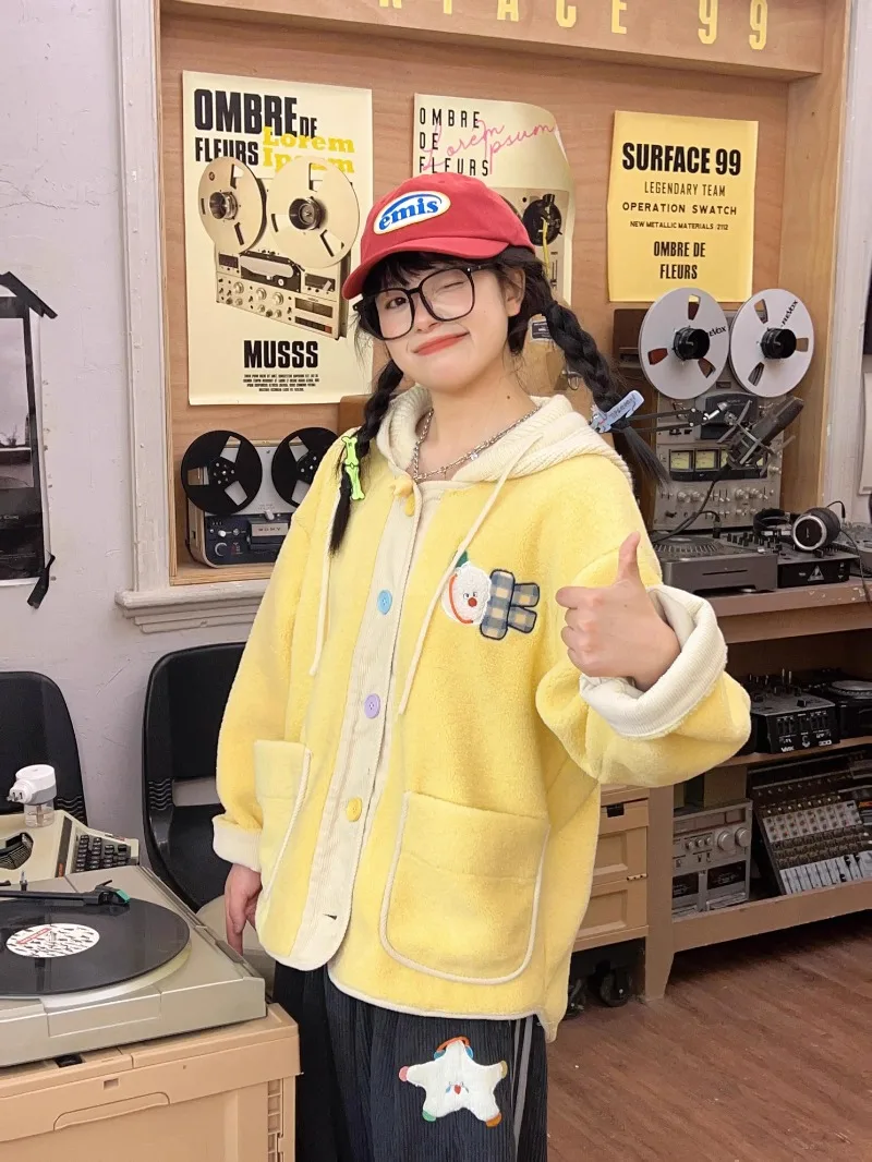 2024 новая японская зимняя оригинальная детская винтажная милая молочно-желтая