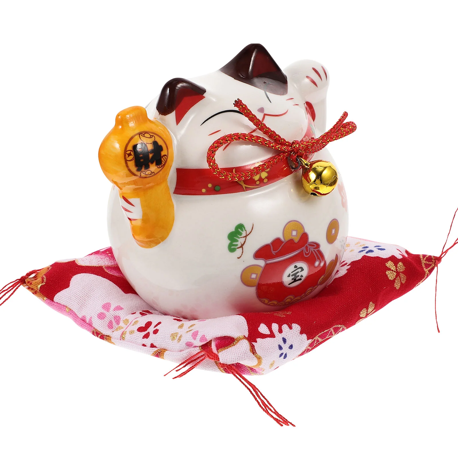 

Cat Bank Lucky Money Ceramic Piggy Coin Figurine Fortune Neko Maneki Decorative Statue Screen Garden Jar Shui Feng Japanese Pot