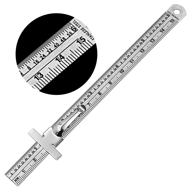 Фото Toolstar клиновая коническая линейка из нержавеющей стали 0-150 мм, щуп, линейка глубины, проверка отверстий для измерения толщины инструмента №2