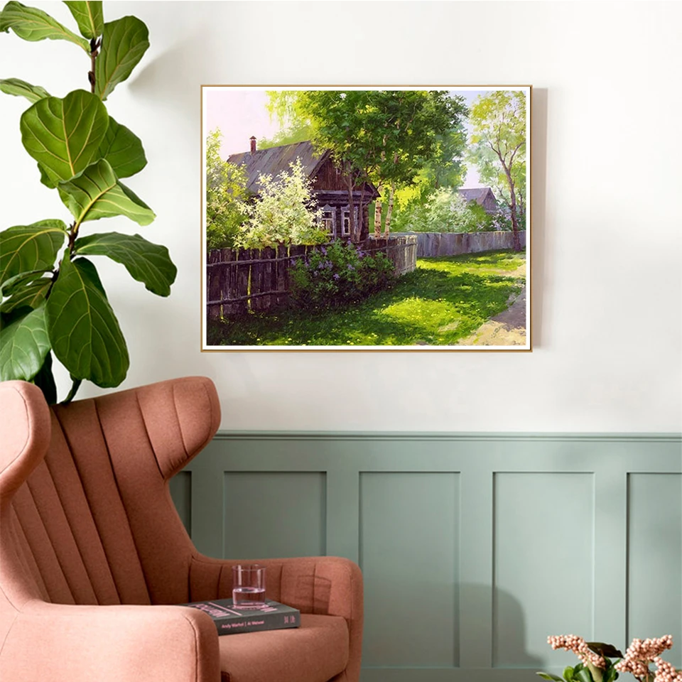 Алмазная живопись AB Fairy Dust пейзаж дом 30x40 см