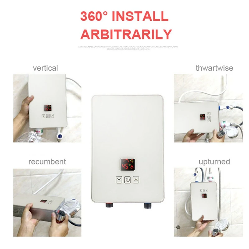 Electric 5.5Kw Point-Of-Use Digital Display Instants Hot Water Heater With Overheating Protection EU Plug
