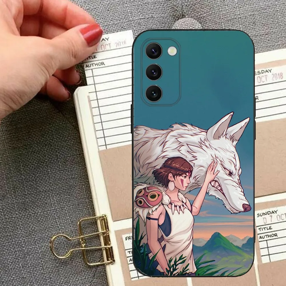 Чехол для телефона M-Mononoke Anime H-Hime Samsung S24 23 22 30 21 10 9 Ultra Plus Lite FE 5G черный мягкий чехол