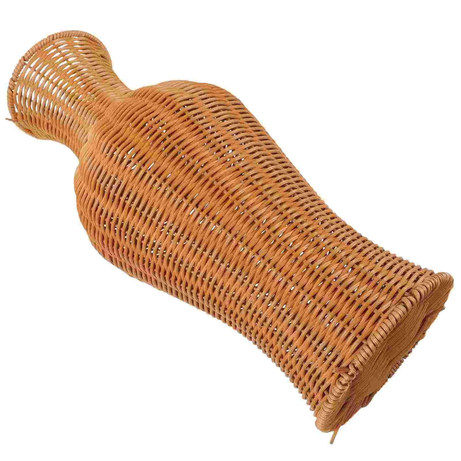 

Rattan Vase Simple Table Decoration Woven Flower Holder Minimalistic Desktop Containers Plastic Decorative Office Books