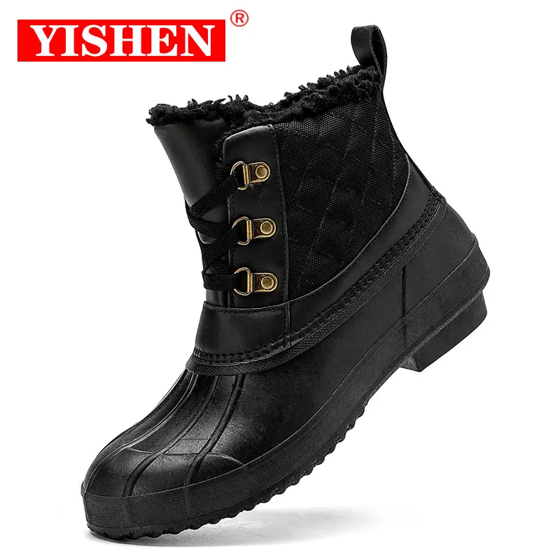 YISHEN Women Snow Boots Winter Warm Plush Duck Boots For Women Waterproof Non-Slip Rubber Rain Shoes Fashion Casual Shoes Botas