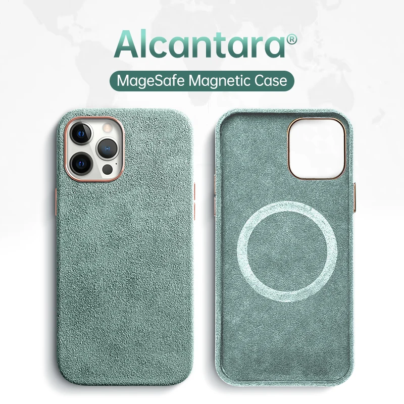 

Алькантара для Magsafe Магнитная Беспроводная зарядка Shockproo чехол для iPhone12 12Pro 12ProMax чехол для телефона