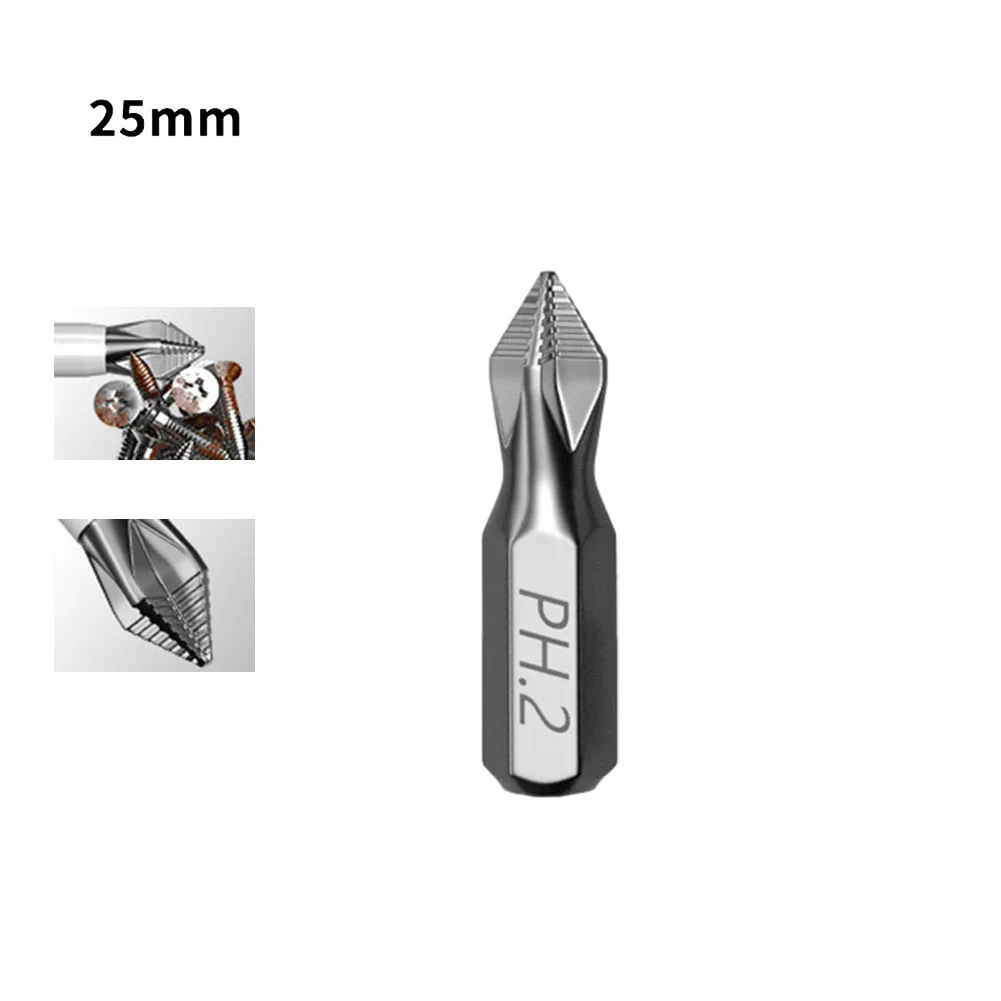 

Durable Non Slip PH2 Cross Screwdriver Bits Hex Shank Magnetic 25mm Length Ideal for All Types of Broken Bits