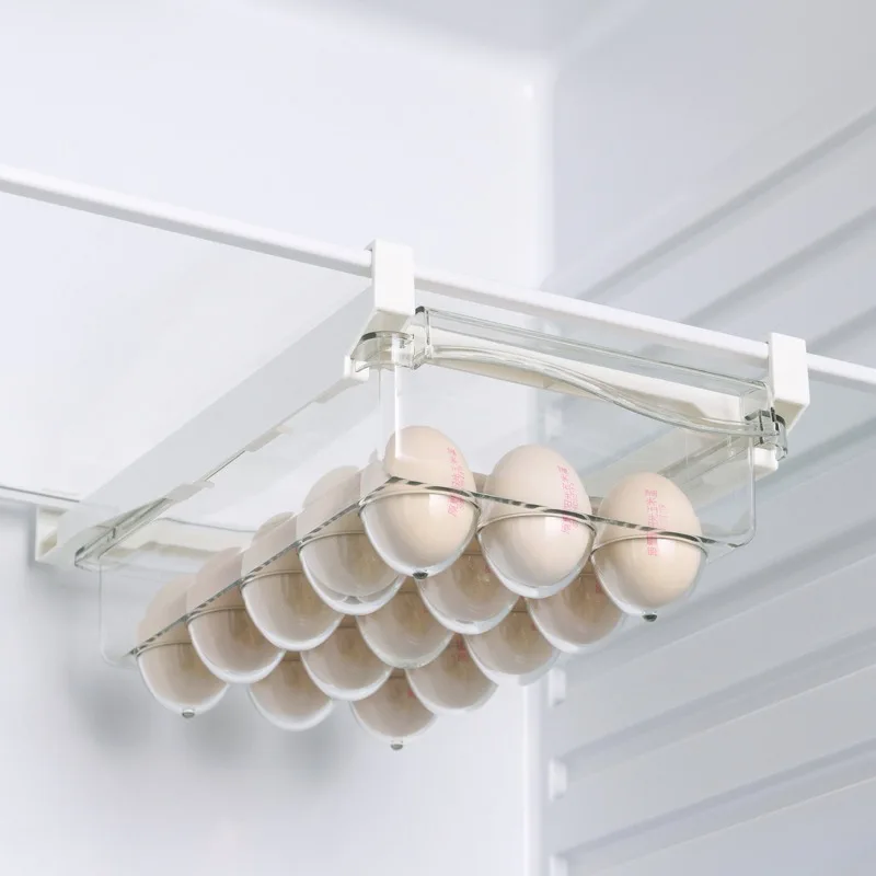 Transparent Fridge Organizer Fruit Egg Refrigerator Storage Box Under-shelf Drawer Fresh-keep Kitchen