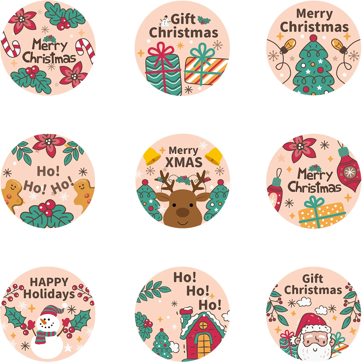 

90pcs Merry Christmas Stickers Xmas Party Seal Labels Sticker For DIY Gift Baking Package Envelope Stationery Decor Navidad 2024