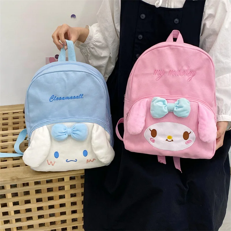 

2023 Kawaii Sanrio Детский рюкзак Kuromi Cinnamoroll Mymelody с мультяшным рисунком большой емкости Студенческая дорожная сумка для хранения