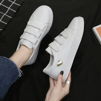 women leather shoes spring trend casual flats female new fashion comfort cute heart vulcanized platform shoes