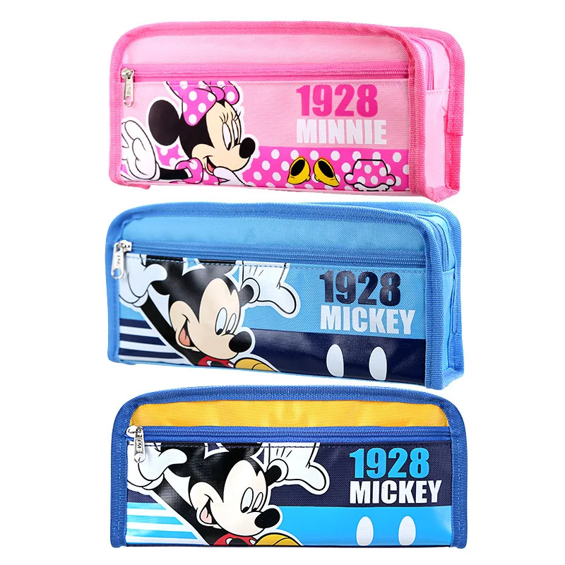 

Disney Mickey Mouse Children's Pencil Case Zipper Large Capacity Stationery Case Multi-functional Pencil Case for Students Gifts