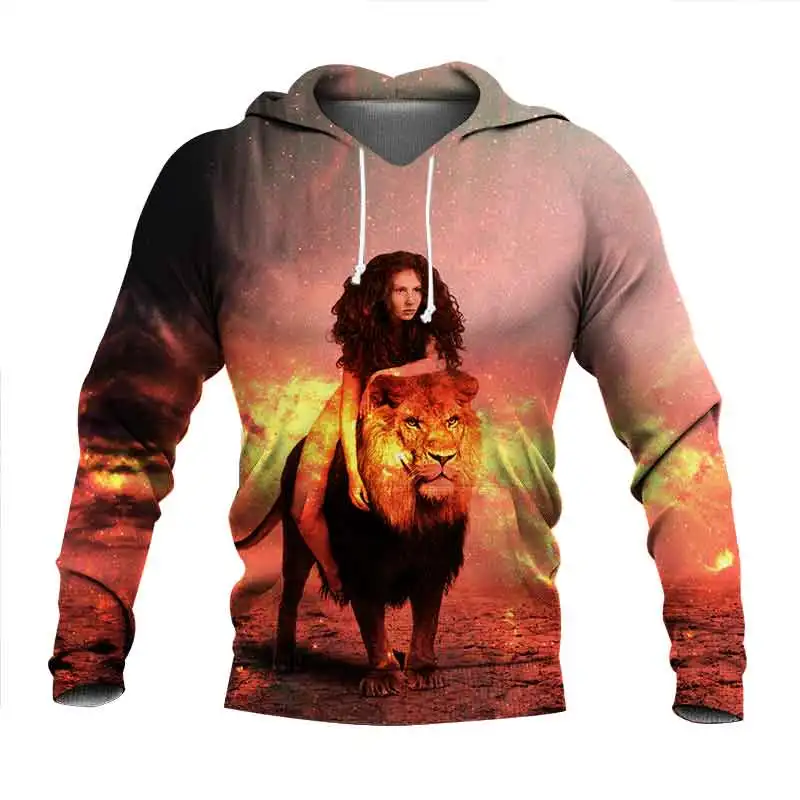 

Lion Tiger 3D Print Hoodie Autumn Winter New Hoodie Cartoon Casual Pullover Men's and Women's Top Coat