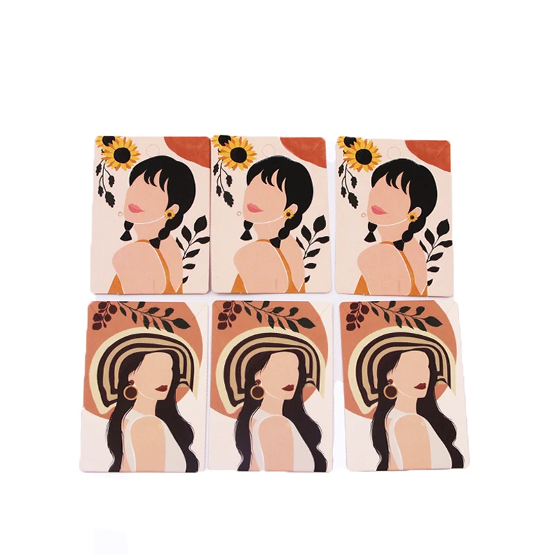 5x7cm Earring Card Jewelry Packaging Display Holder 50pcs Beauty Necklace Ear Paper Hanging Paperboard Tags Studs Earrings Cards