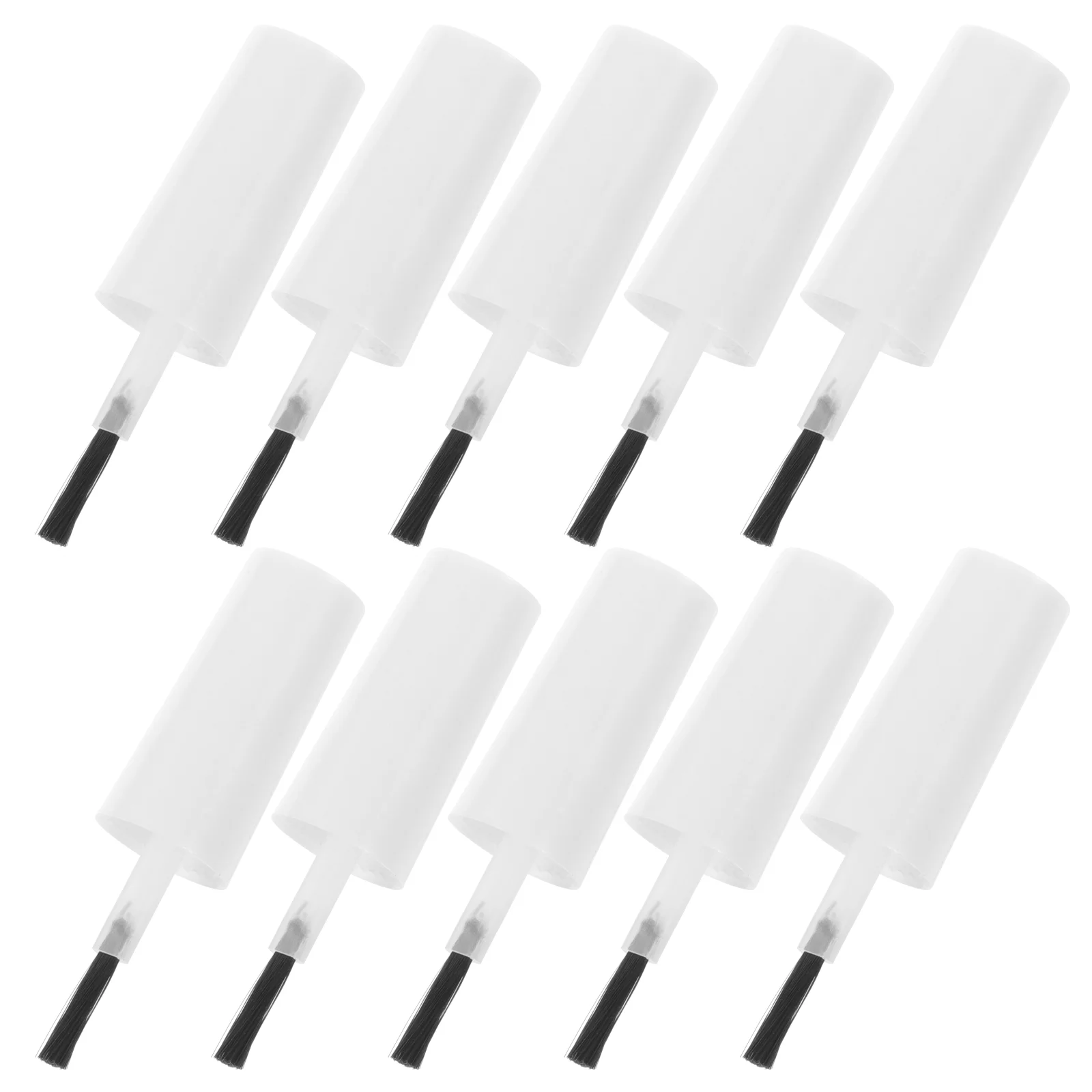 20 Pcs Black Nail Polish Gel Replacement Brush Bottle with Caps Salon Supplies for Bottles White