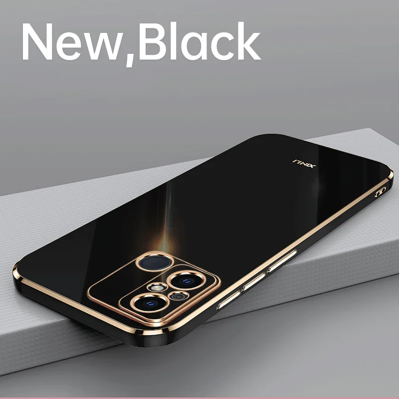 Однотонный силиконовый чехол с покрытием для Xiaomi Redmi 12C, мягкая квадратная задняя крышка