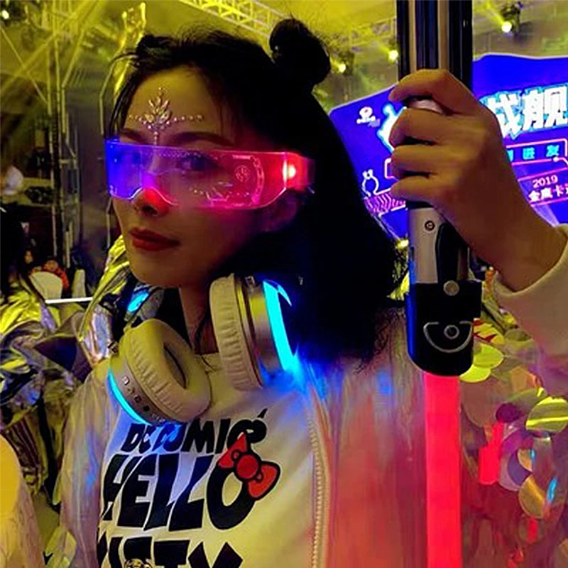 

Christmas Colorful Luminous Glasses for Music Bar KTV Valentine's Day Party Decoration LED Goggles Festival Performance Props