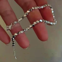 s990 pure silver bracelet small carved surface beads chinese a few taels of silver real silver womens bracelet jewelry 18cml