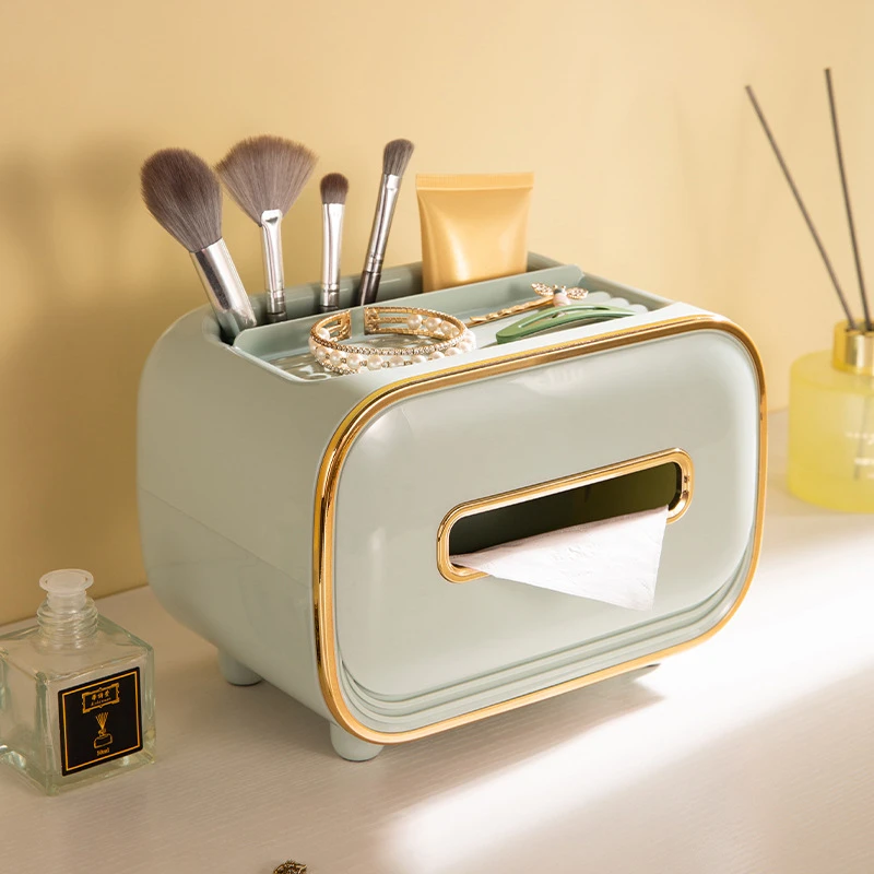 

Self-designed PET light luxury magnetic paper towel storage box household living room desktop multifunctional paper box