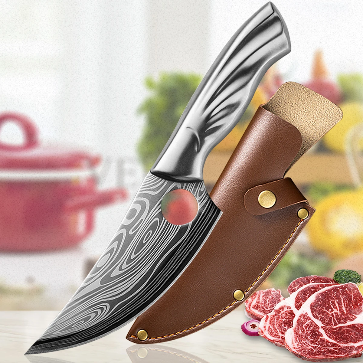 Дамасский кухонный нож 5 дюйма охотничий японские ножи из нержавеющей стали