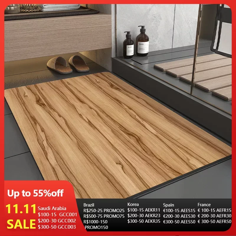 

Супер впитывающий коврик для ванной резиновый коврик для ванной нескользящий входной деревянный коврик наппа напольные коврики из кожи ковер коврики для кухни