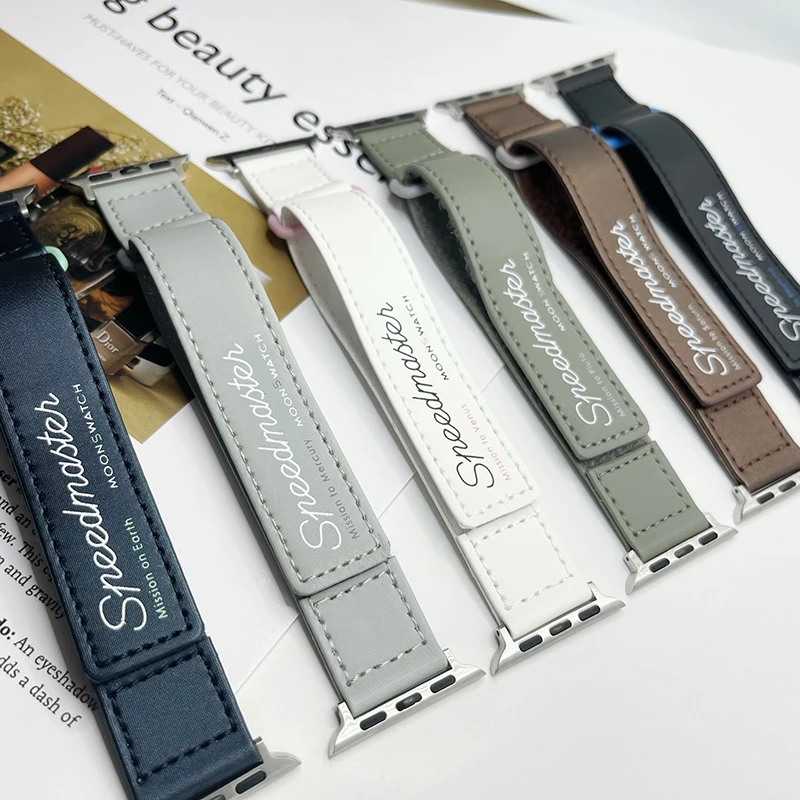 

Leather Loop Strap For Apple Watch Band 44mm 40mm 38mm 42mm 41mm 45mm Fashion Bracelet Replacement For iWatch Serie 7 6 5 4 3 Se