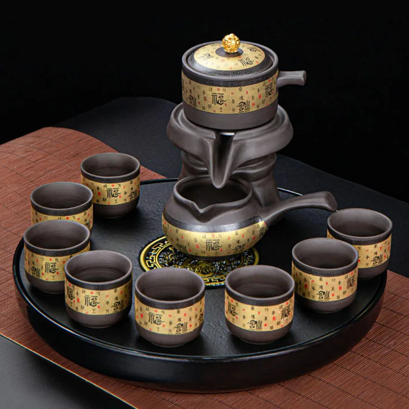 

Чайный набор кунг-фу Gaiwan церемония инфузор Роскошная фиолетовая глина Набор чашек для послеобеденного чая с подносом бесплатная доставка посуда для напитков
