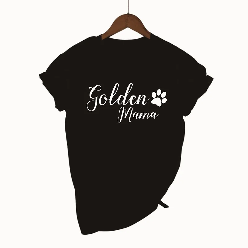 

T-shirt golden Mama letter Street short sleeve Top GE55