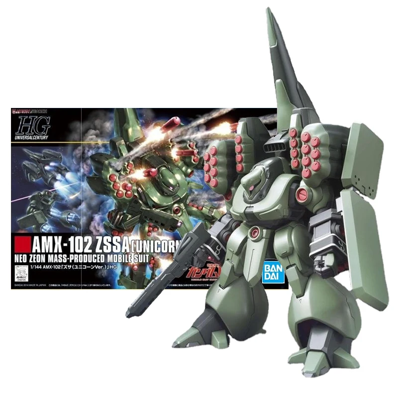 

Bandai Genuine Gundam Model Kit Anime Figure HGUC AMX-102 ZSSA Unicorn Collection Gunpla Anime Action Figure Toys for Children