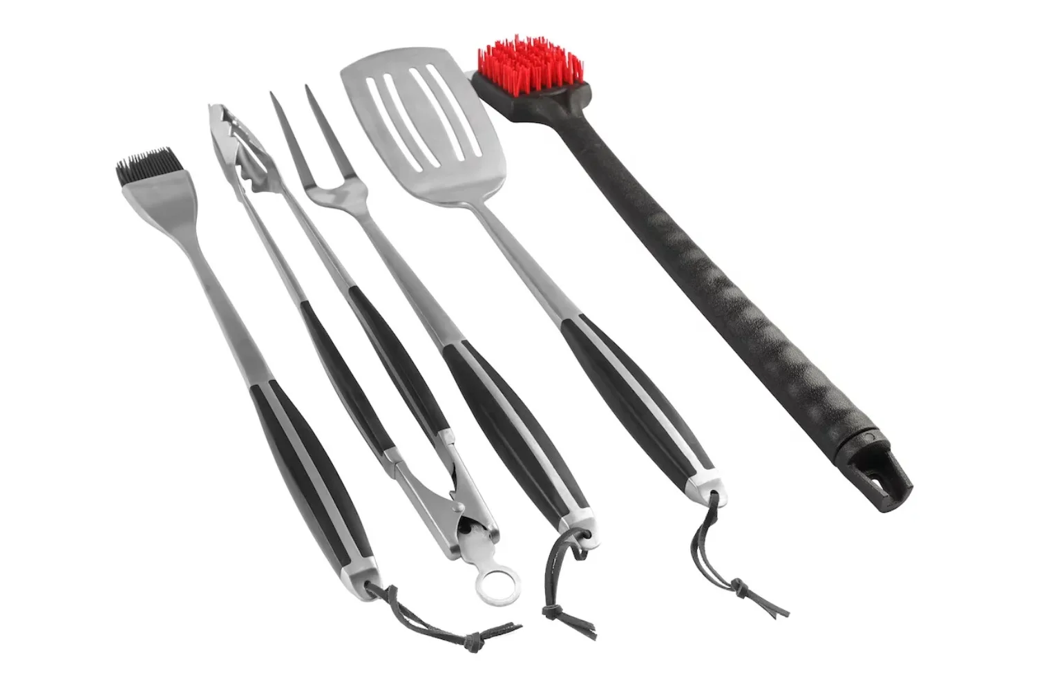 

PitMaster King BBQ Grill & Clean 5pc Premium Tools Set with Spatula, Tong, Basting Brush, BBQ Fork and Grill Brush
