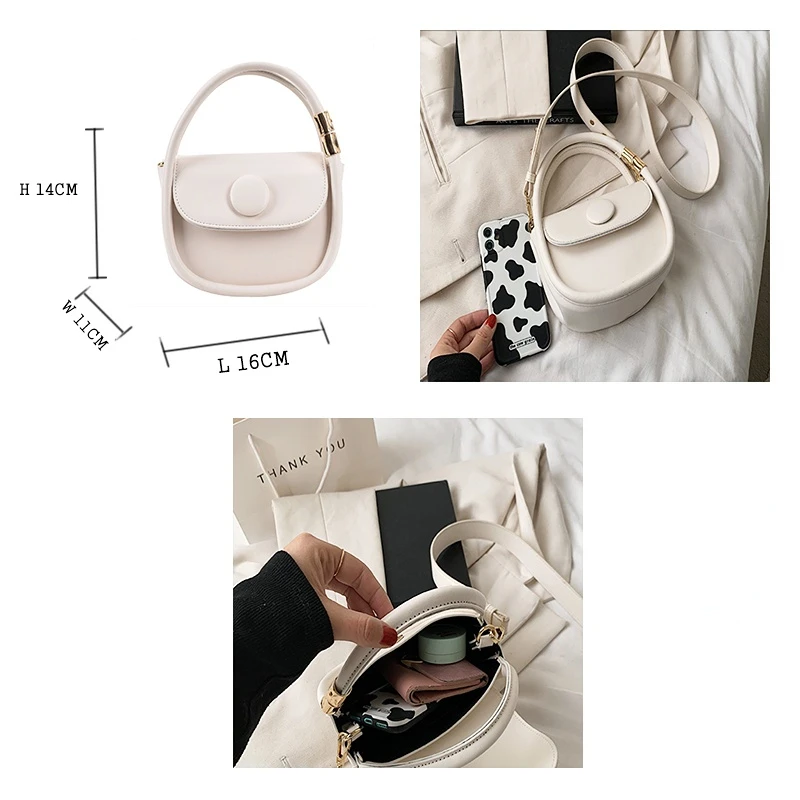 Brand Designer Mini PU Leather Crossbody Bags for Women 2023 Simple Fashion Shoulder Tote  Lady Luxury Handbags and Purses