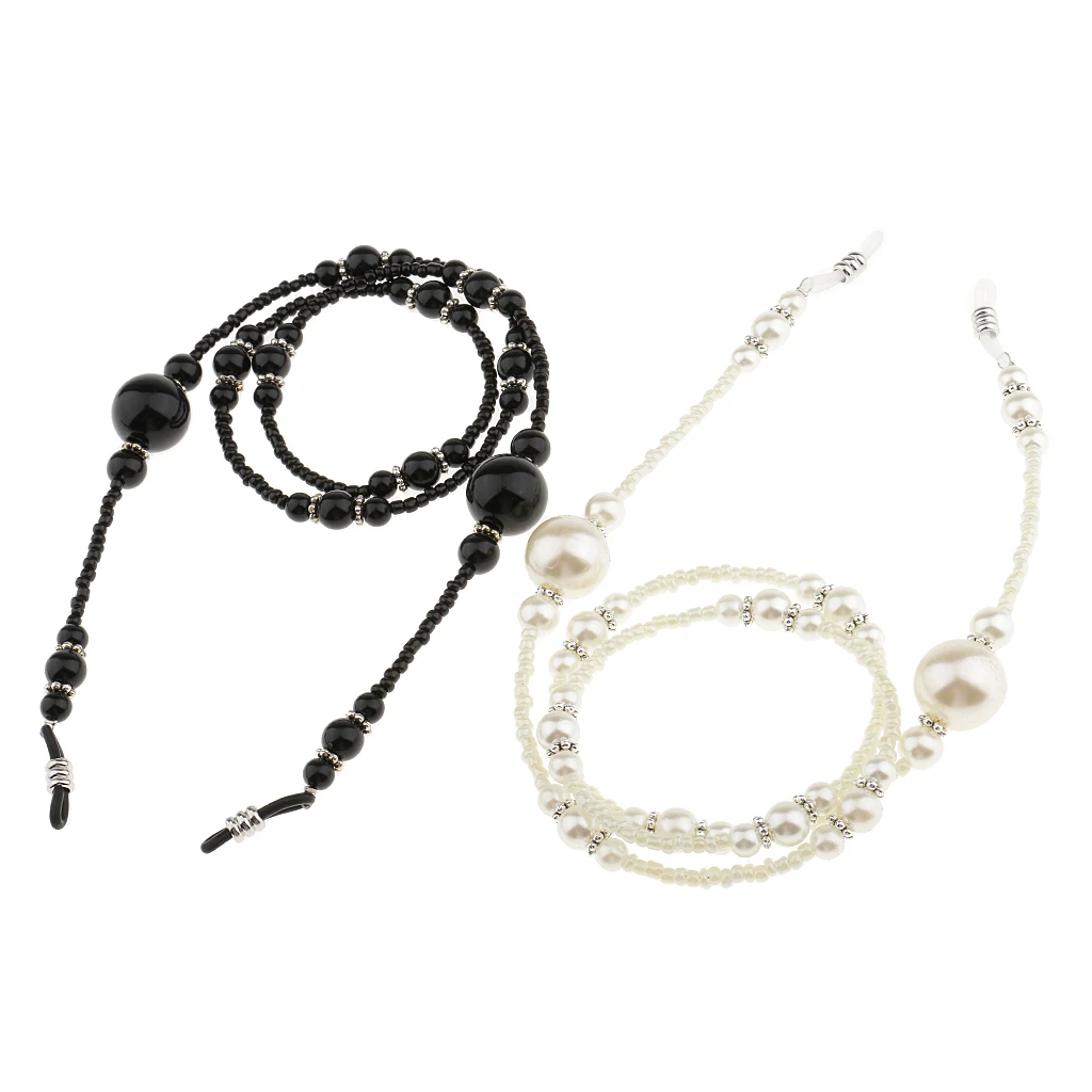 

2pcs Novelty Eye Glasses String Holder - Beaded Eyeglass Strap