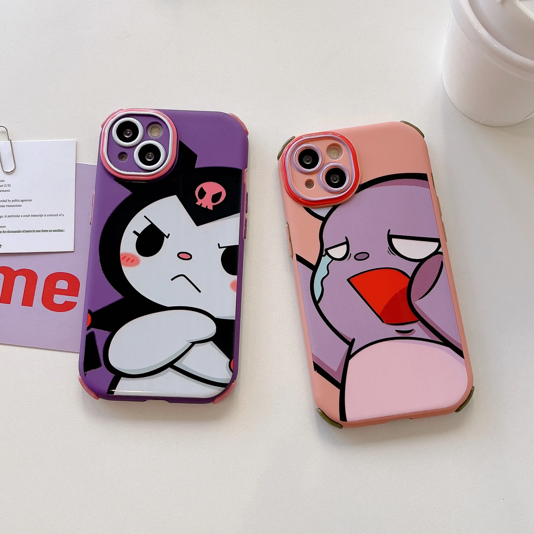 

Милые телефонные чехлы Sanrio kuromi для iPhone 14 13 12 11 Pro Max Mini XR X XS MAX 8 7 Plus SE противоударный чехол