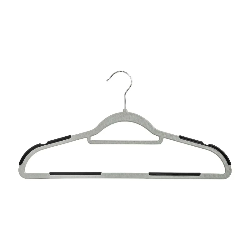 

Non Slip Rubber Grip Plastic Clothing Hangers, 50 Pack, Gray