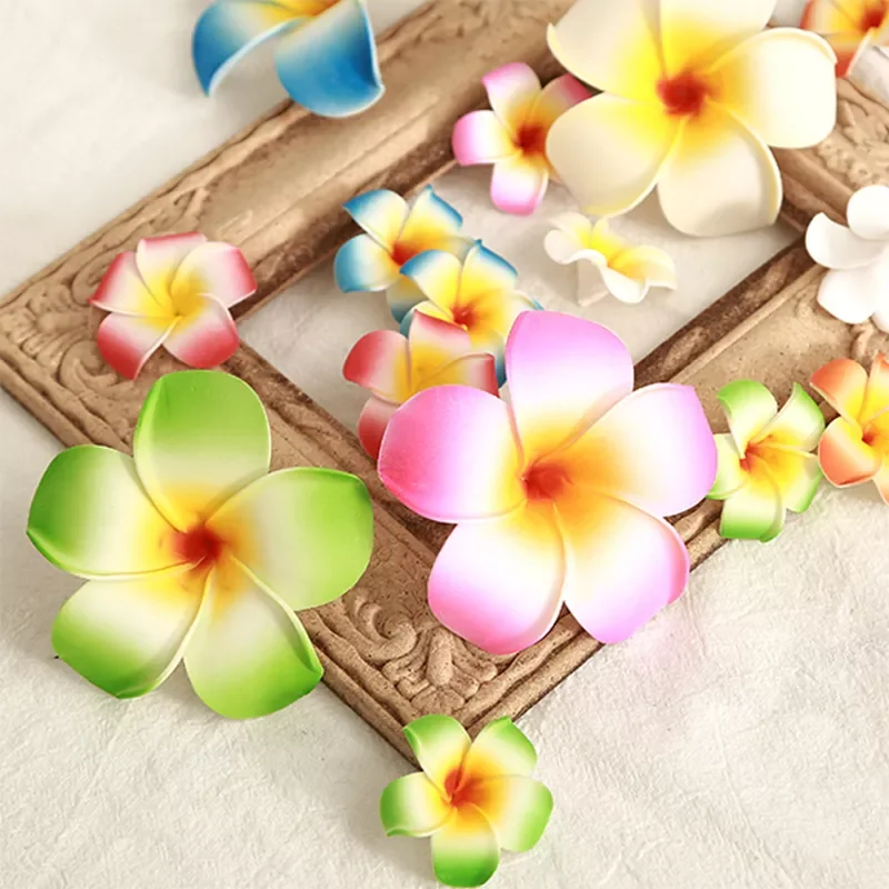 

10PCs 4/9cm Foam Hawaii Aritificial Flowers For Wedding Party Decoration Plumeria Flowers DIY Scrapbook Fake Flower Home Decor