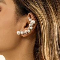 sindlan 1pc luxury silver color pearl earrings for women boho piercing crystal geometric za female korean fashion jewelry aretes