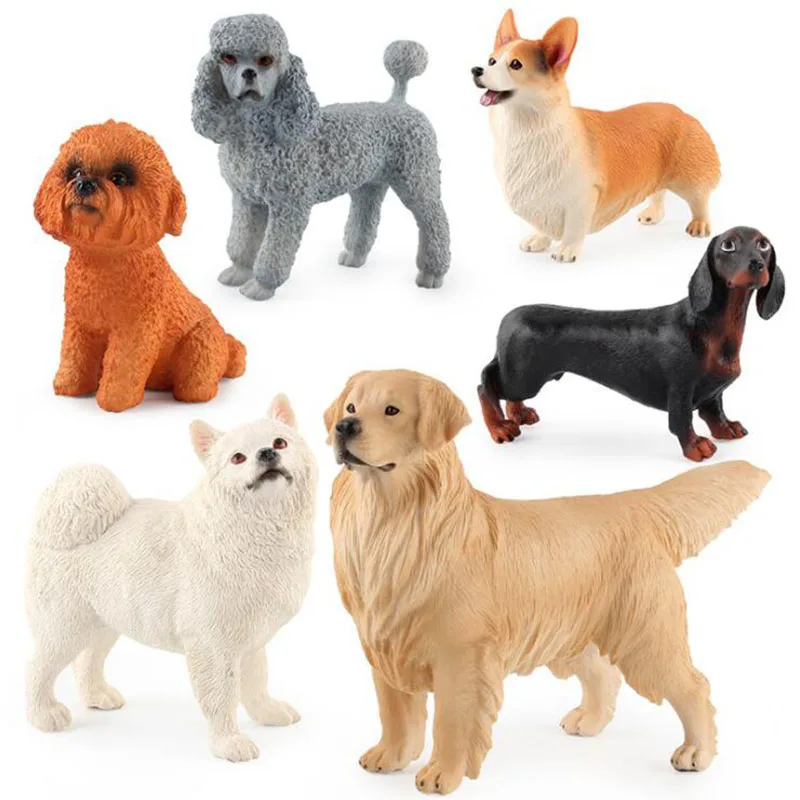 

NEW Figure Toy Simulation DOG Model Golden Retriever Cocker Spaniel Great Dane Solid Static Desktop Ornaments Children's Gifts