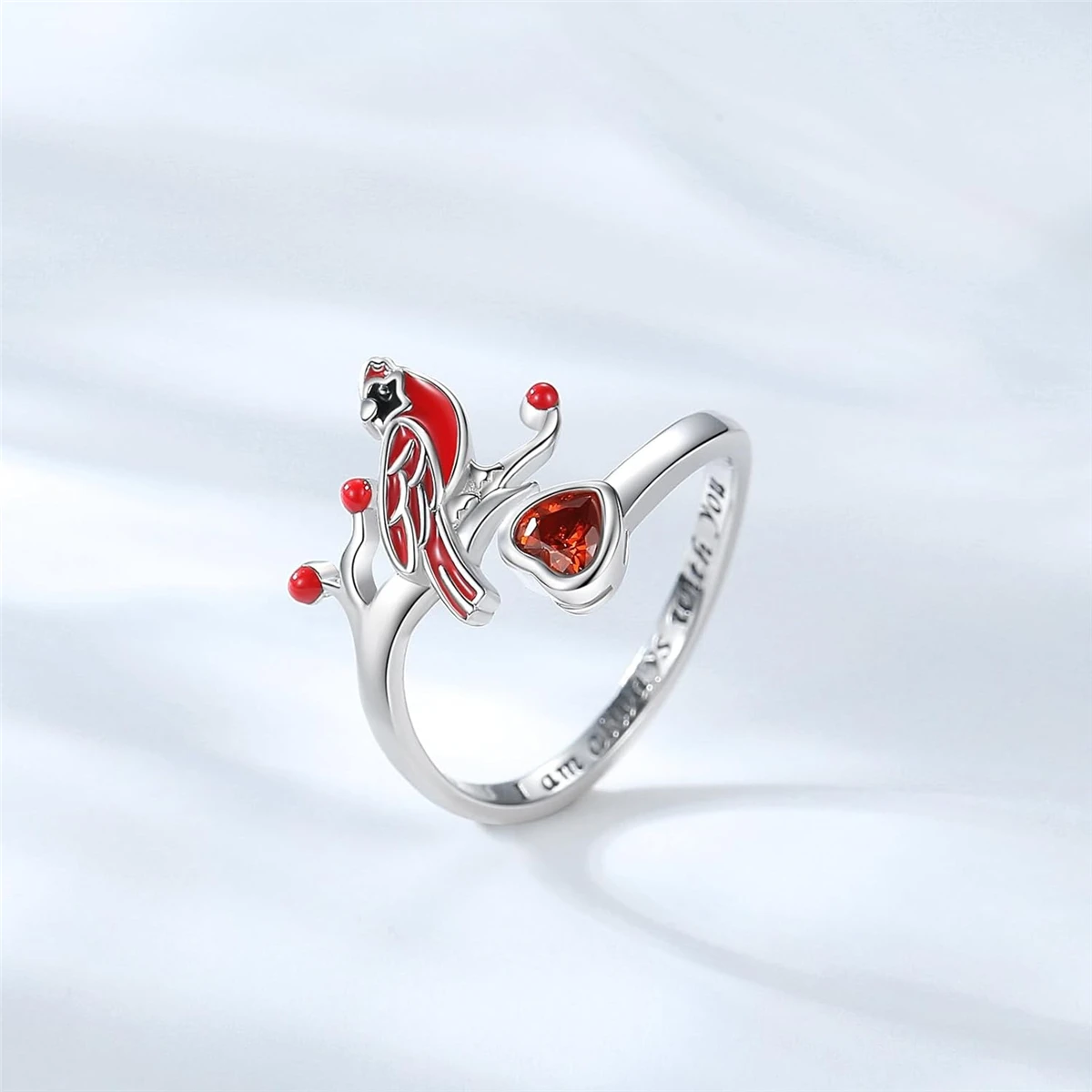 2 шт./компл. красивая пара красных подвесок в виде птицы епископа и кольца с