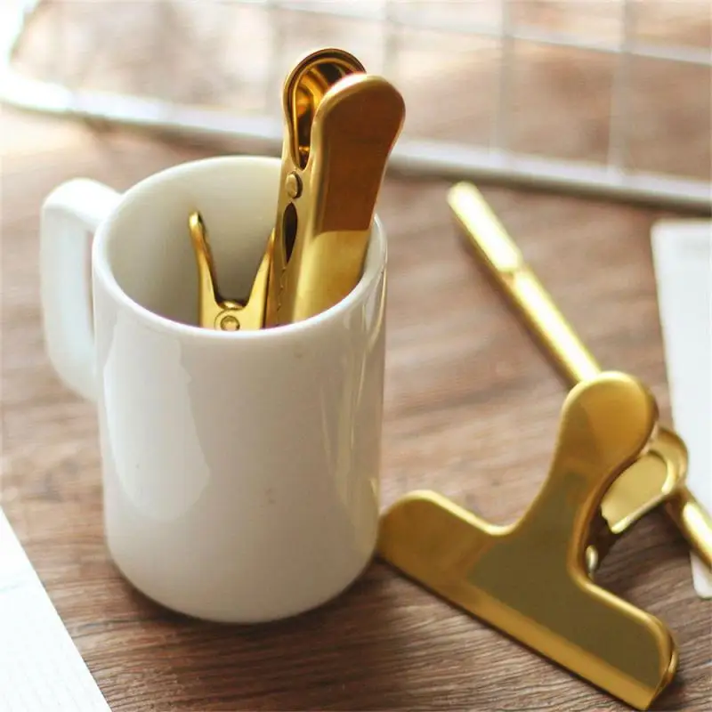 1 ~ 10 шт. скандинавский золотой зажим для хранения файлов купюр из нержавеющей