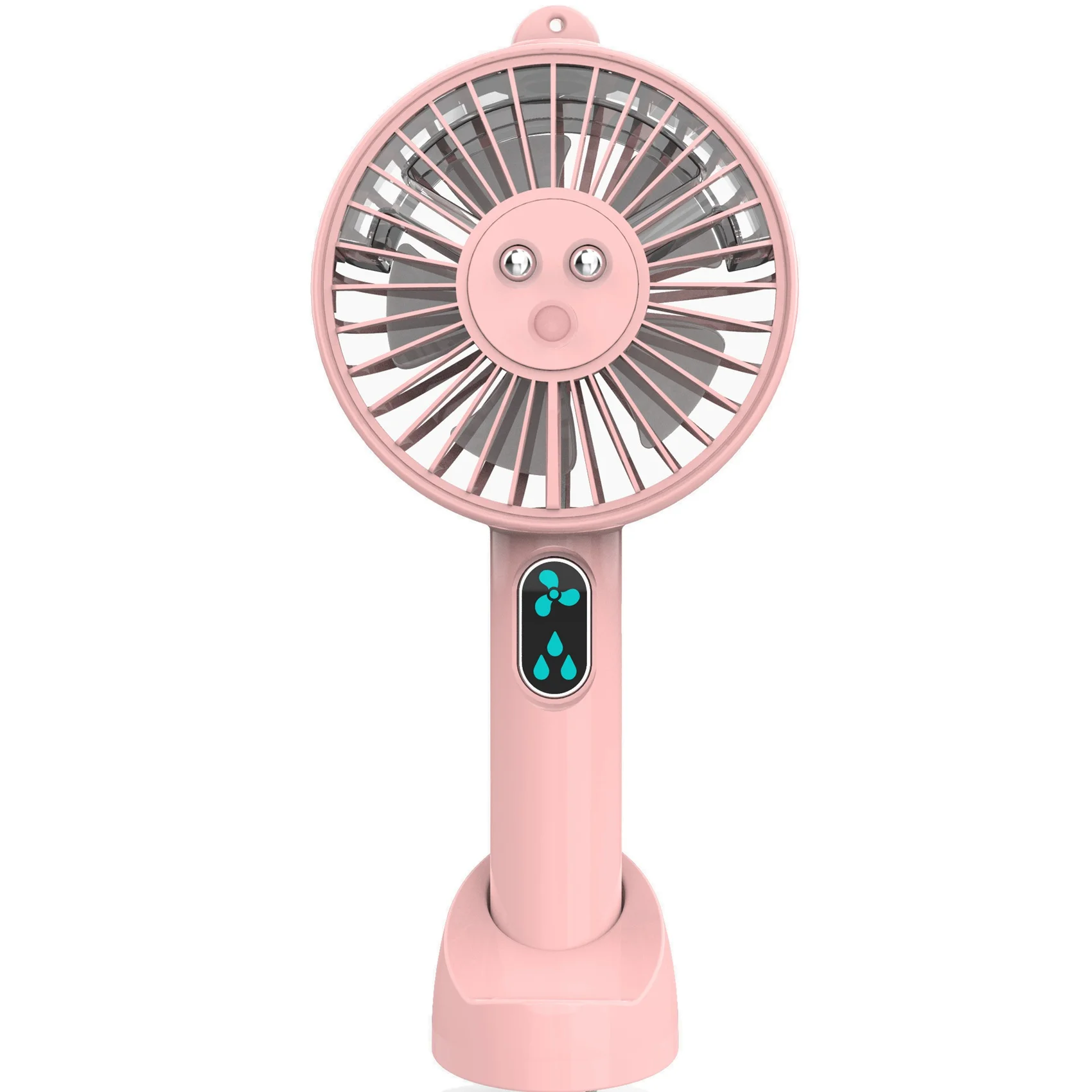 

Mini Humidifier Misting Fan 2000MAh USB Rechargeable Fan for Office Home Round Table Pedestal Cooling Fan-Pink