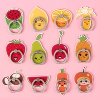 customized cartoon fruit smiley mobile phone ring buckle holder creative cute three dimensional acrylic ring mobile phone holder
