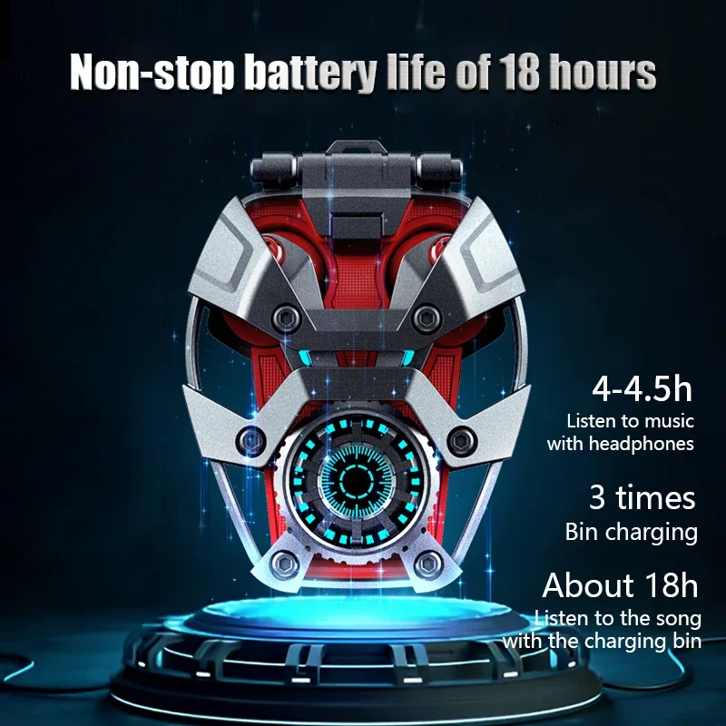 

New Cd-3 Mecha Earphone Wireless Bluetooth Headset Alloy Mechanical Earphones Enc Noise Reduction Tws Earbuds E-Sports Man Gifts