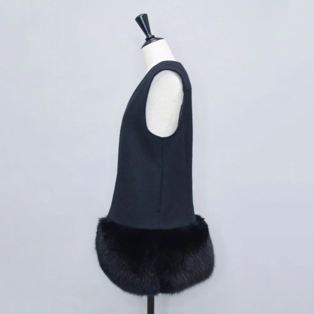 Autumn Women's Real Fox Fur Wool Vest Cashmere Gilet Fashion Detachable Waistcoat Luxury Real Lamb Wool Cashmere Fur Waistcoat