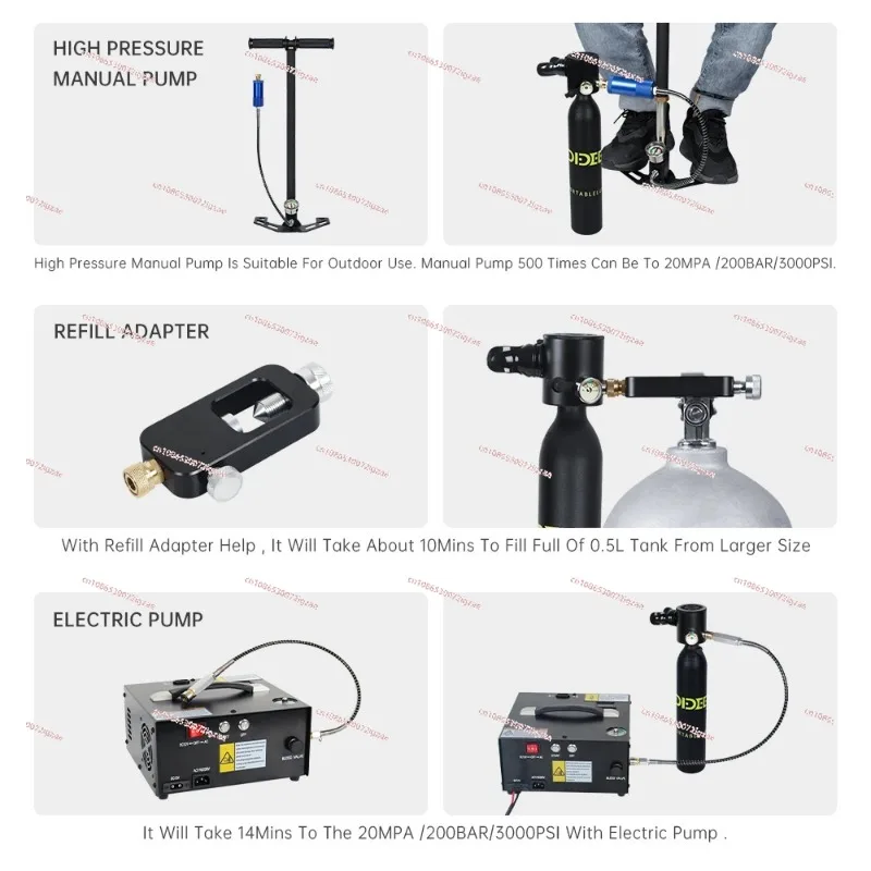 Лидер продаж 2024 л мини-воздушный баллон для подводного плавания легких с