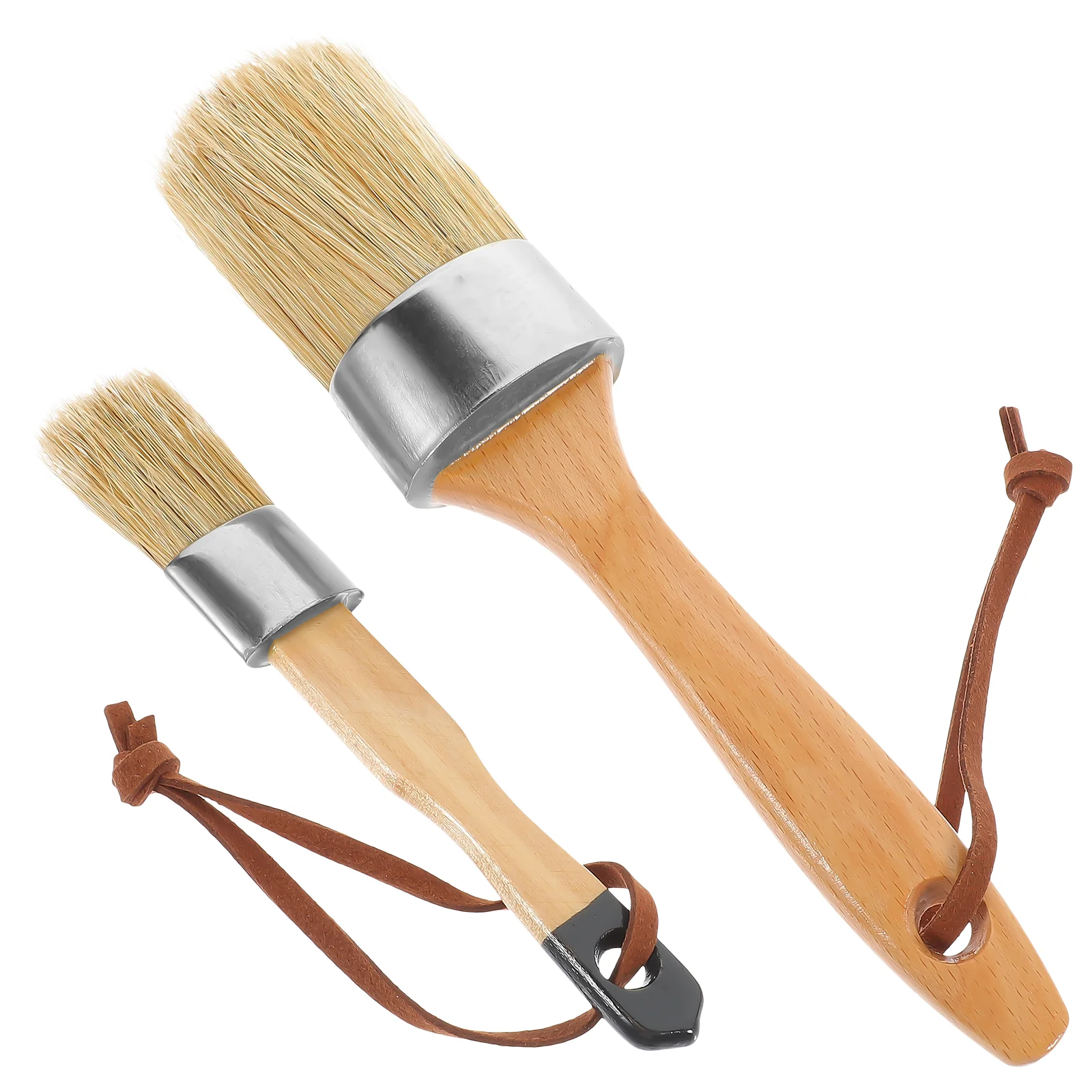 

2 Pcs Maneuverability Furniture Paint Brush Chalk Oil Deck Bristles Brushes Walls Stain