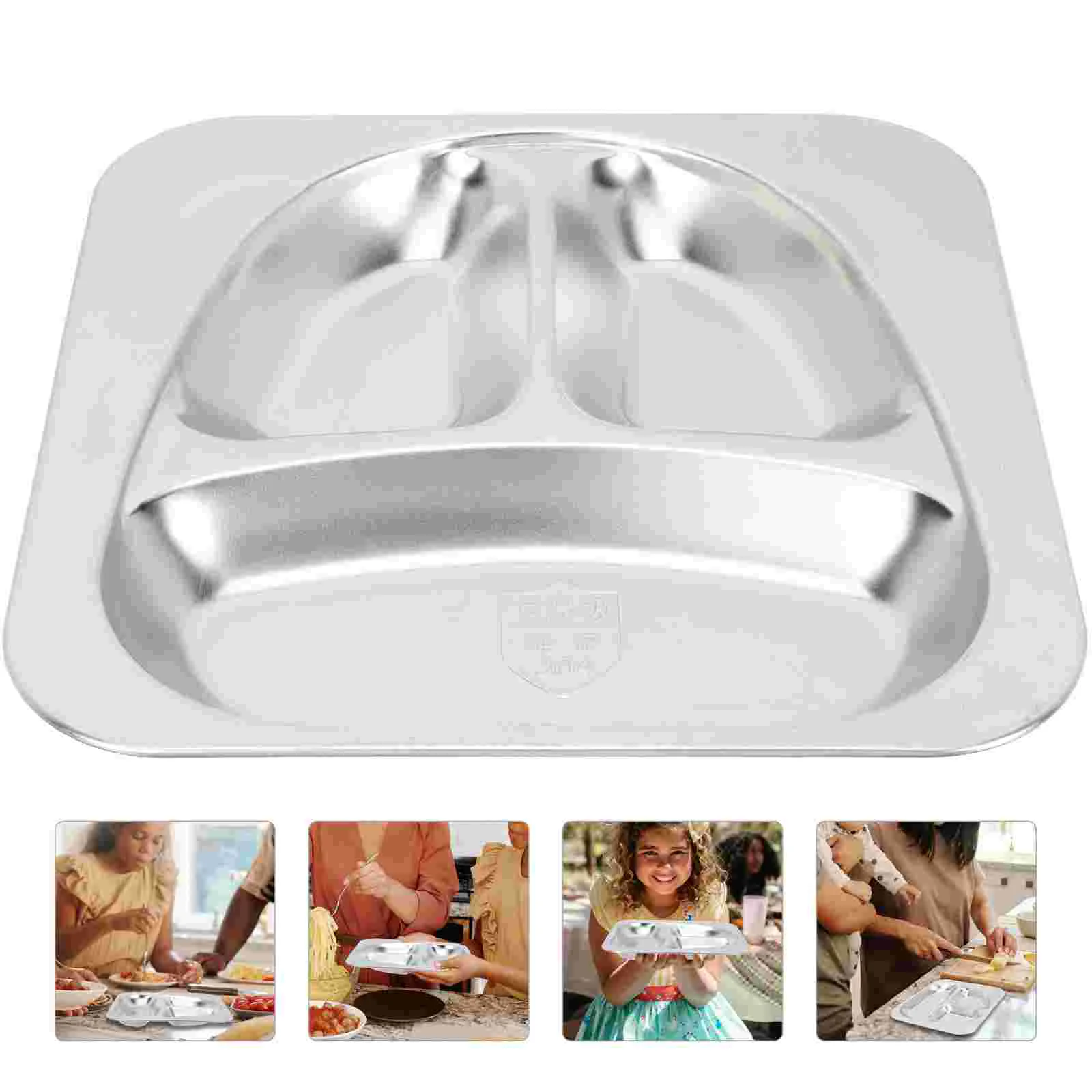 

Plate Dividedplates Tray Serving Dinner Portion Control Diet Platter Fruit Kids Metal Snack Nutrition Loss Weight Adultdish