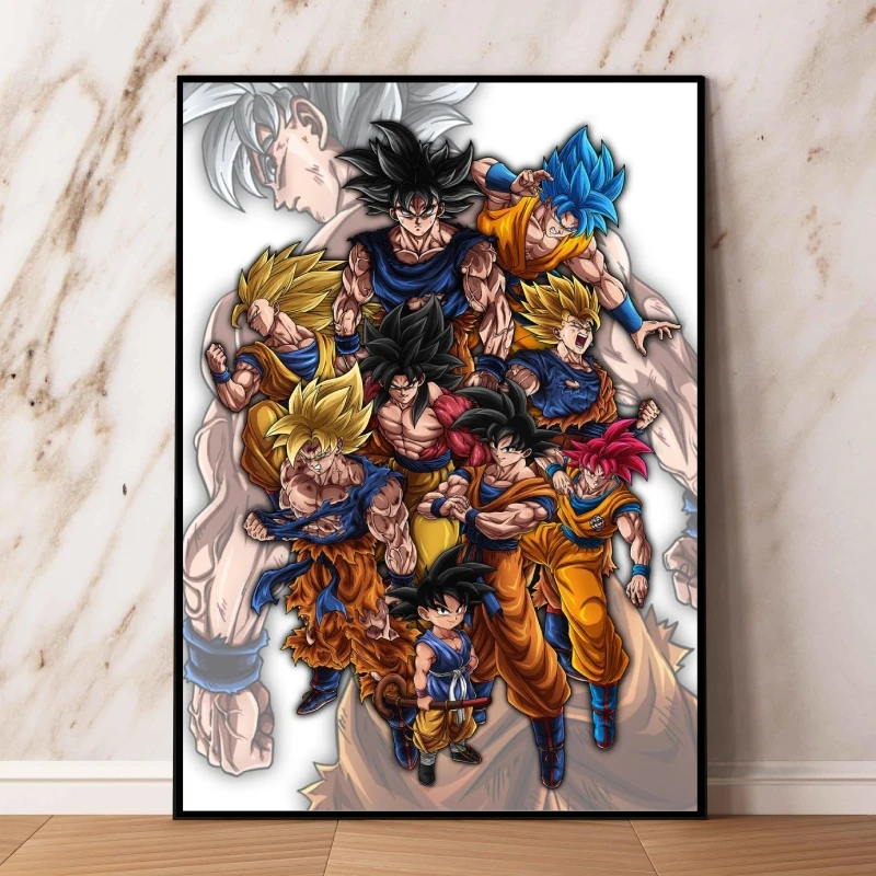

Canvas Painting Hot Blooded Anime Dragon Ball Super Saiya Son Goku Torankusu Picture Suitable for Room Christmas Decoration