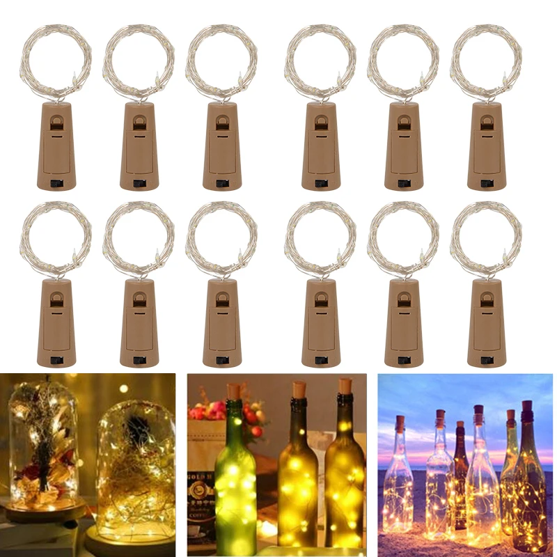 

2M 20LED Wine Bottle Lights With Cork LED String Lights Battery Fairy Lamp Garland for Home Bedroom Christmas Wedding Decoration