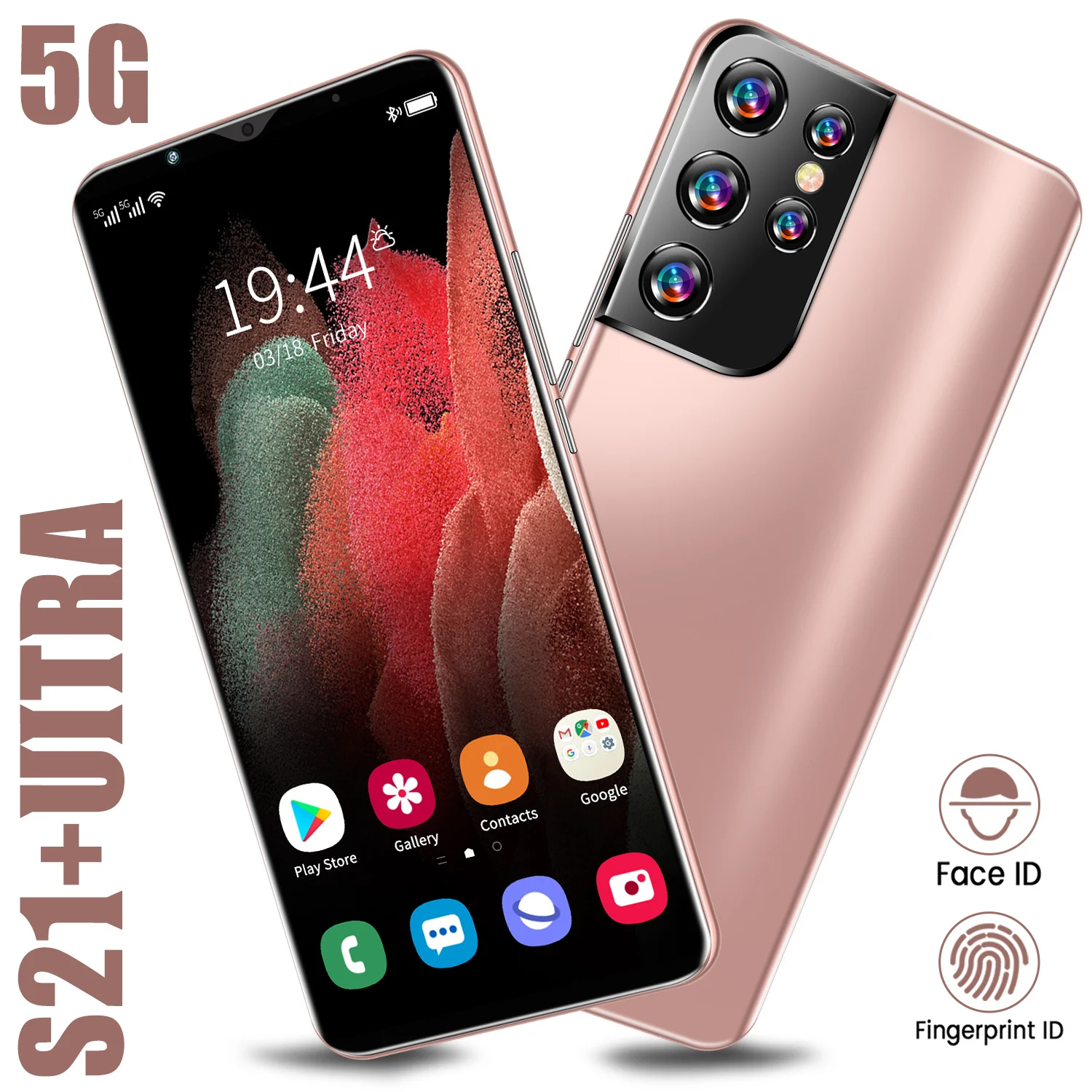 

S21 + Uitra 8 + 128 ГБ процессор MT6889 6,38 дюймов HD + полноэкранный 1080X2320 24 Мп + 48 МП 5000 мАч Android разблокированный смартфон