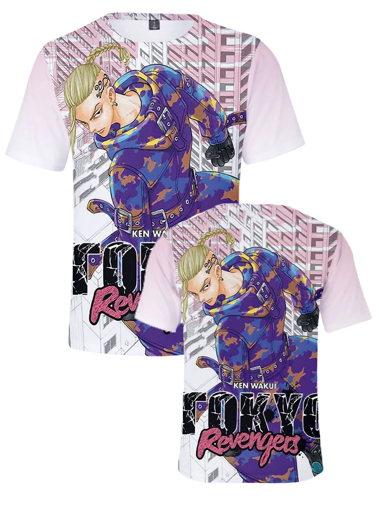 

Lianshuo2022TokyoRevengers Hot Selling Top T-shirt Anime Fashion 3D Printing Casual Trend Short-sleeved T-shirt Summer Men Women